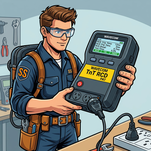 Safety Squad Technician conducting PAT Testing